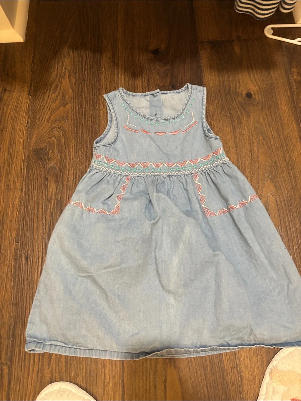 Gymboree Light Blue Denim Embroidered Girls Dress